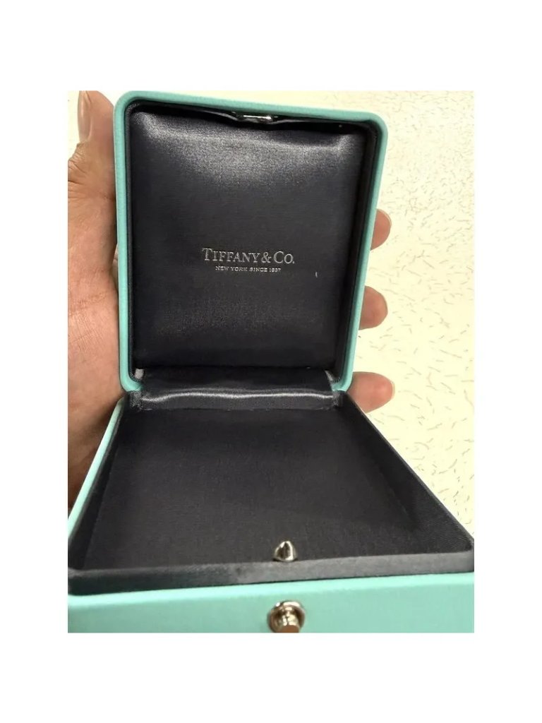 {Tiffany & Co. Blue Leather Necklace Holder Box Case} — image 2 of 8